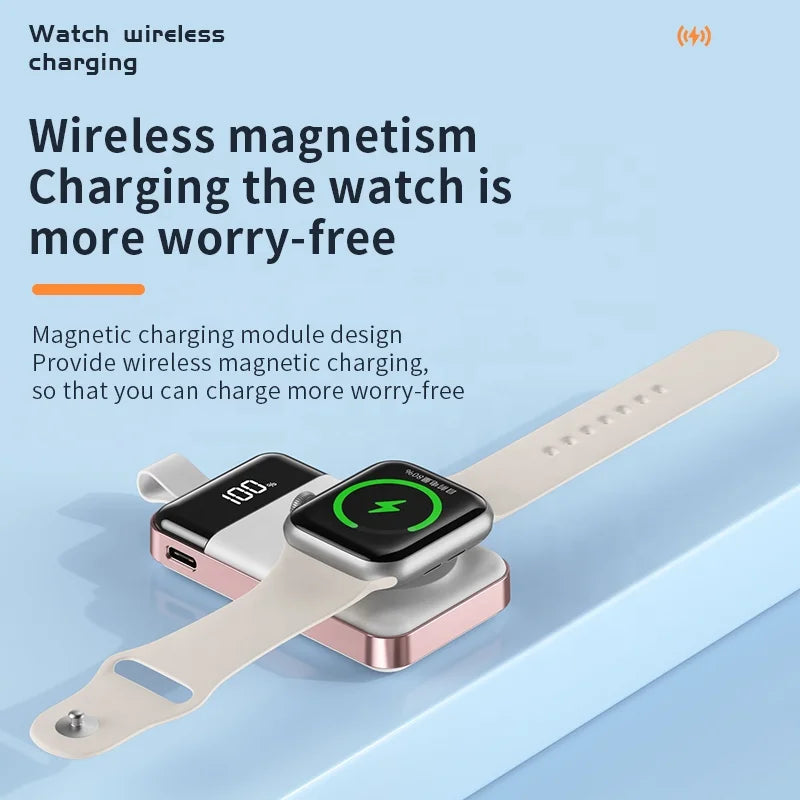 Power bank charger-Newly Pocket Fast Charging USB Watch Charger Magnet Wireless Mini Portable Power Banks Tidesmit