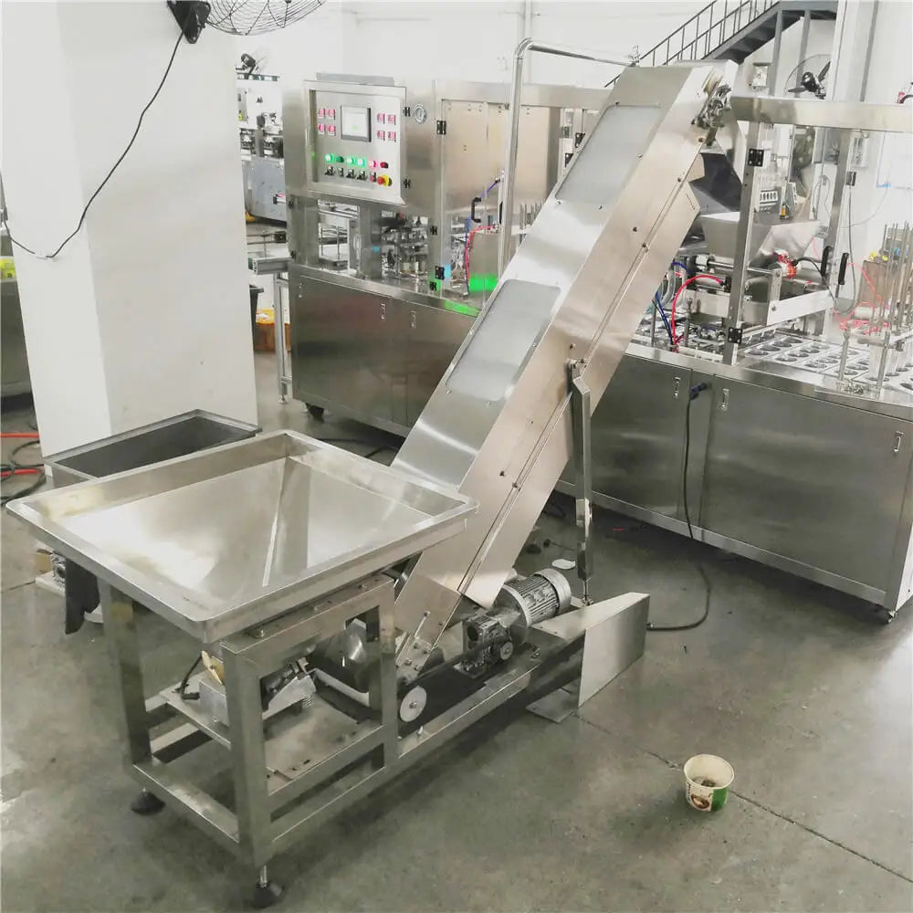 Stainless Steel Automatic Bucket Elevator Conveyor for Ice Cubes & Grain Paper/Plastic Packaging 380V/220V Easy Operation