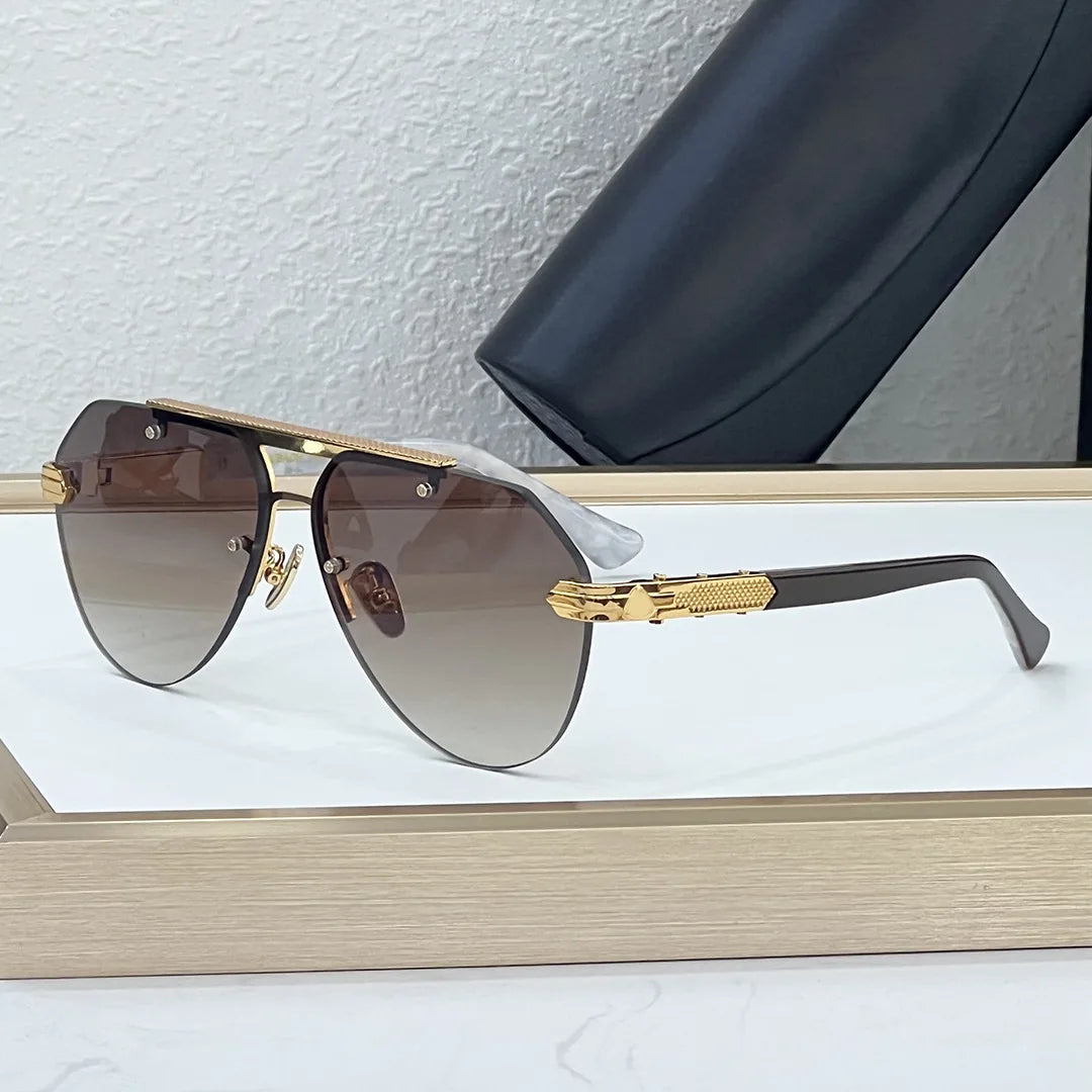 BIZSTER Luxury Frameless Fashion Toad Shaped Sunglasses UV400 Optical Casual Unisex Outdoor Use Model 6024