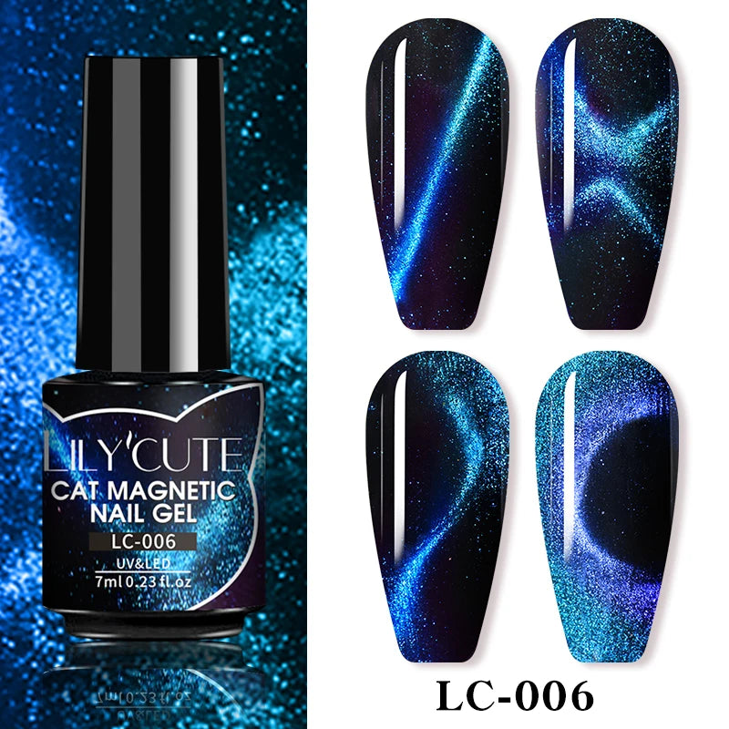 Magnetic Cat Eye Gel Nail Polish – Reflective UV Soak Off Kit Permanent Makeup Machines LC-006 Tidesmit