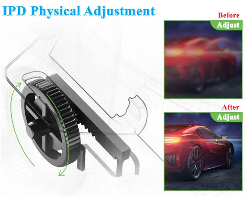 VR Headset for 4.7-7 Inch Smartphones - 3D Immersive Smart Glasses Tidesmit