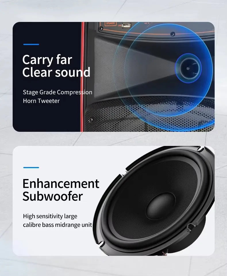 Bluetooth Speaker -2024 Best Seller Rechargeable Led-light-dancing-speaker Flash Led Light Music Lamp Party  Speaker with Led Disco Light