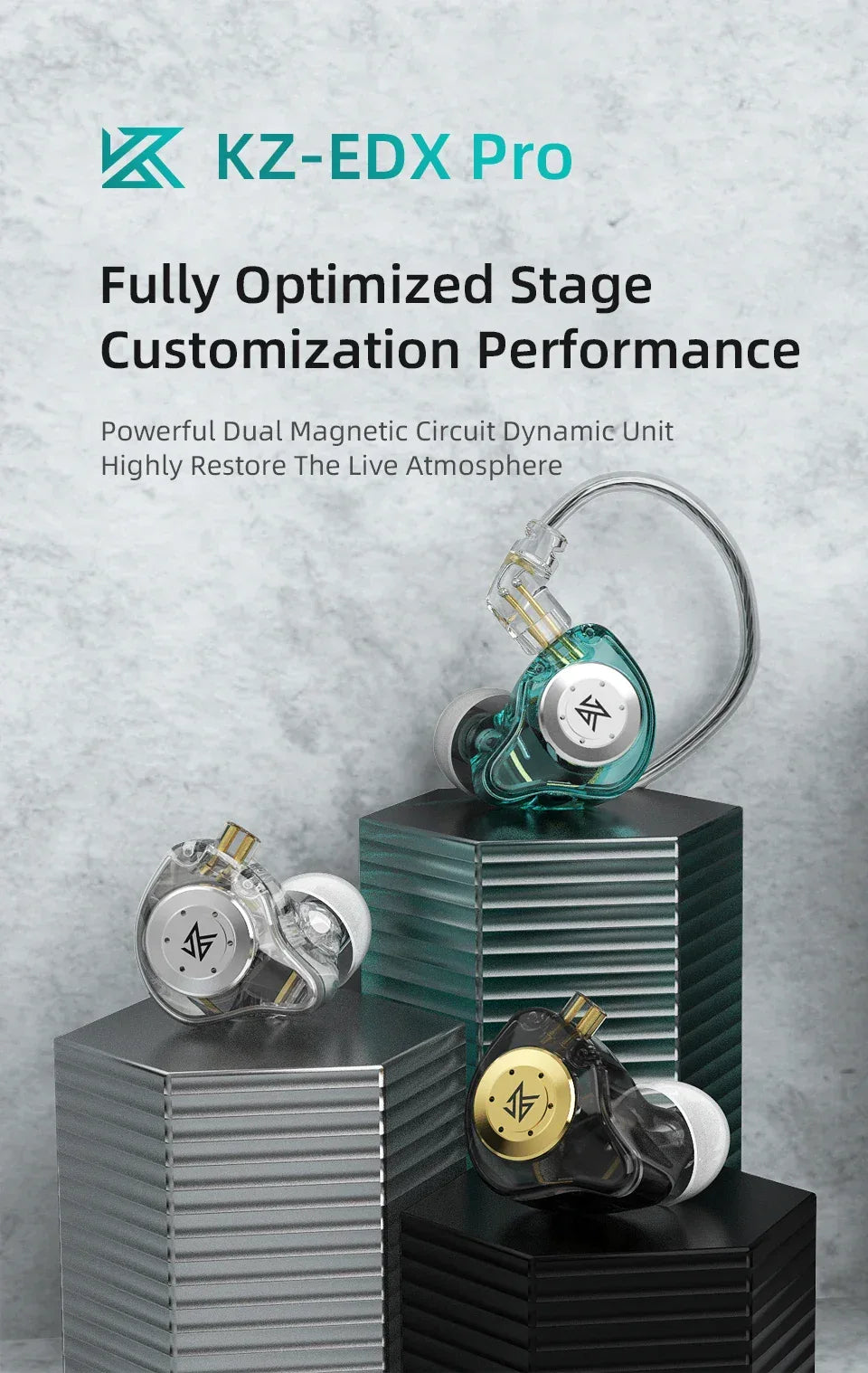 KZ edx pro Headset Dynamics in the Ear Monitor Hifi Wired Headset Bass Stereo Game Music Headset Noise Cancellation Headset Tidesmit