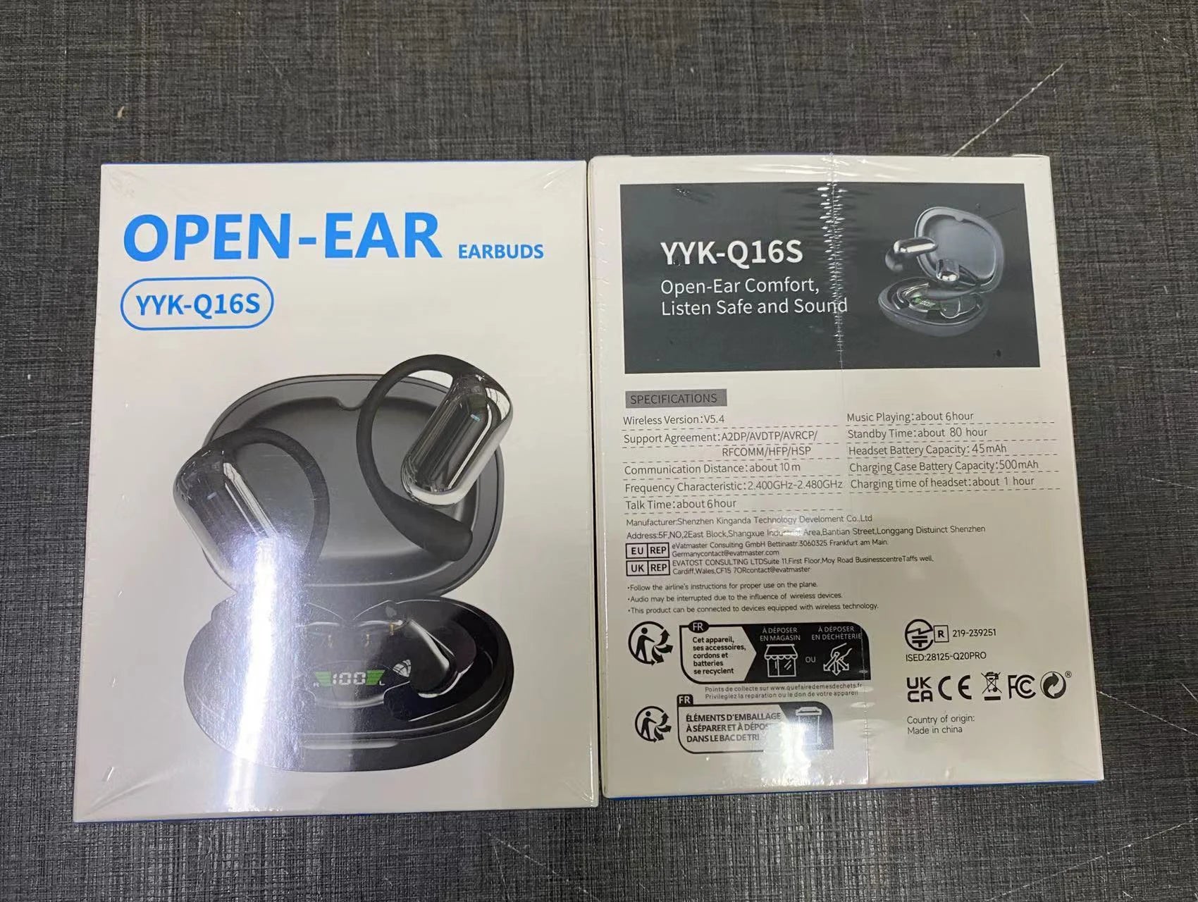 YYK-Q16S OWS Air Conduction Ear Hook Sports Earphones HIFI Sound Quality True Wireless Earbuds with 500mAh Mini Charging Case Tidesmit