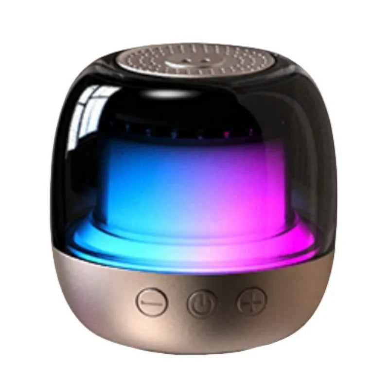 2025 Mini Bluetooth Speaker Portable Waterproof Outdoor Design with Fingertip Top Battery Powered AUX Communication Gold My Store