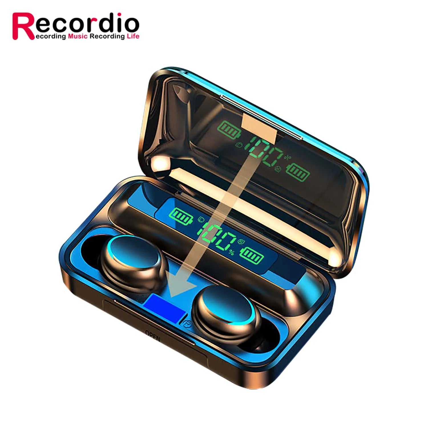 GAE-140 2021 Hot F9-5C Waterproof 9D Stereo Sports Earbuds TWS BT 5.0 Earphones Wireless Earphone Headsets with Charging Case GAE-140 Tidesmit