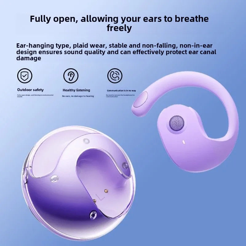 2025 Open-Ear TWS Earbuds W/Coconut JL Chipset - Semi-In-Ear Sports Headphones LED Battery Display for Running/Gym/Cycling Tidesmit