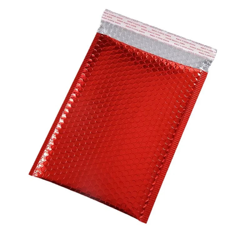 Eco-friendly Padded Envelopes Polymailer Shipping Packaging Mailer Bubble Custom Metallic Red Bubble Mailer for Shipping