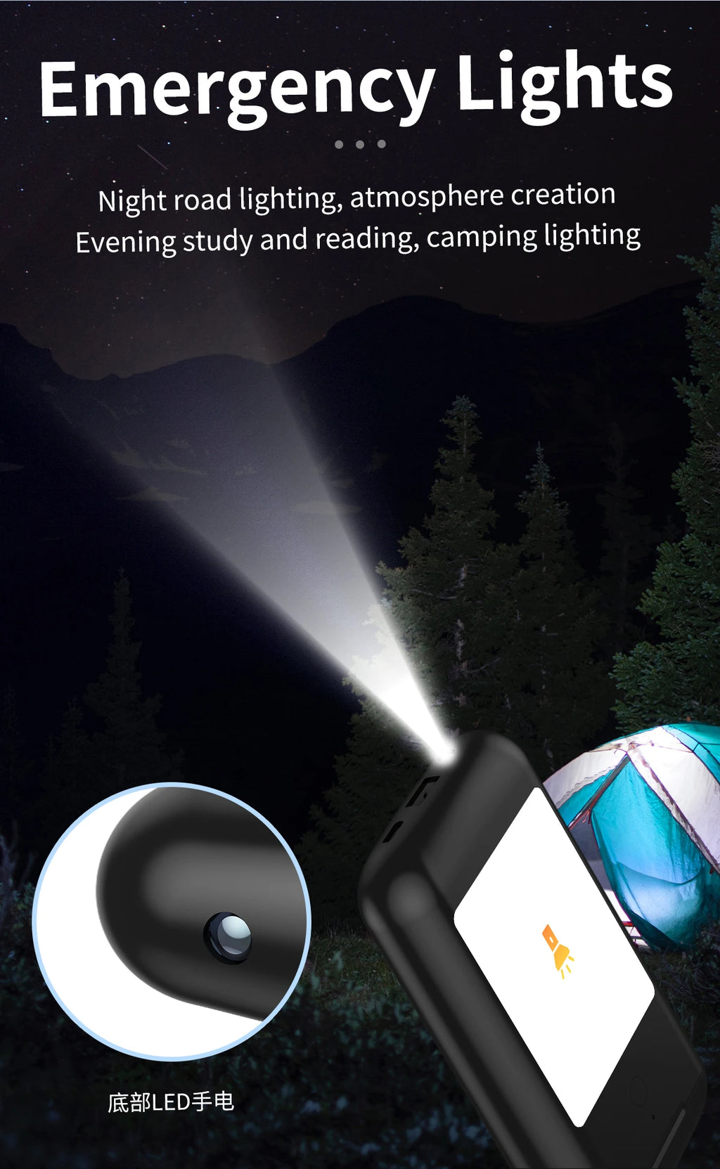 New A98 Box Wireless Earbuds + Power Bank + Flashlight 3-in-1 Touch Screen Earbud & Earphones With 8000mah Battery Capacity Tidesmit