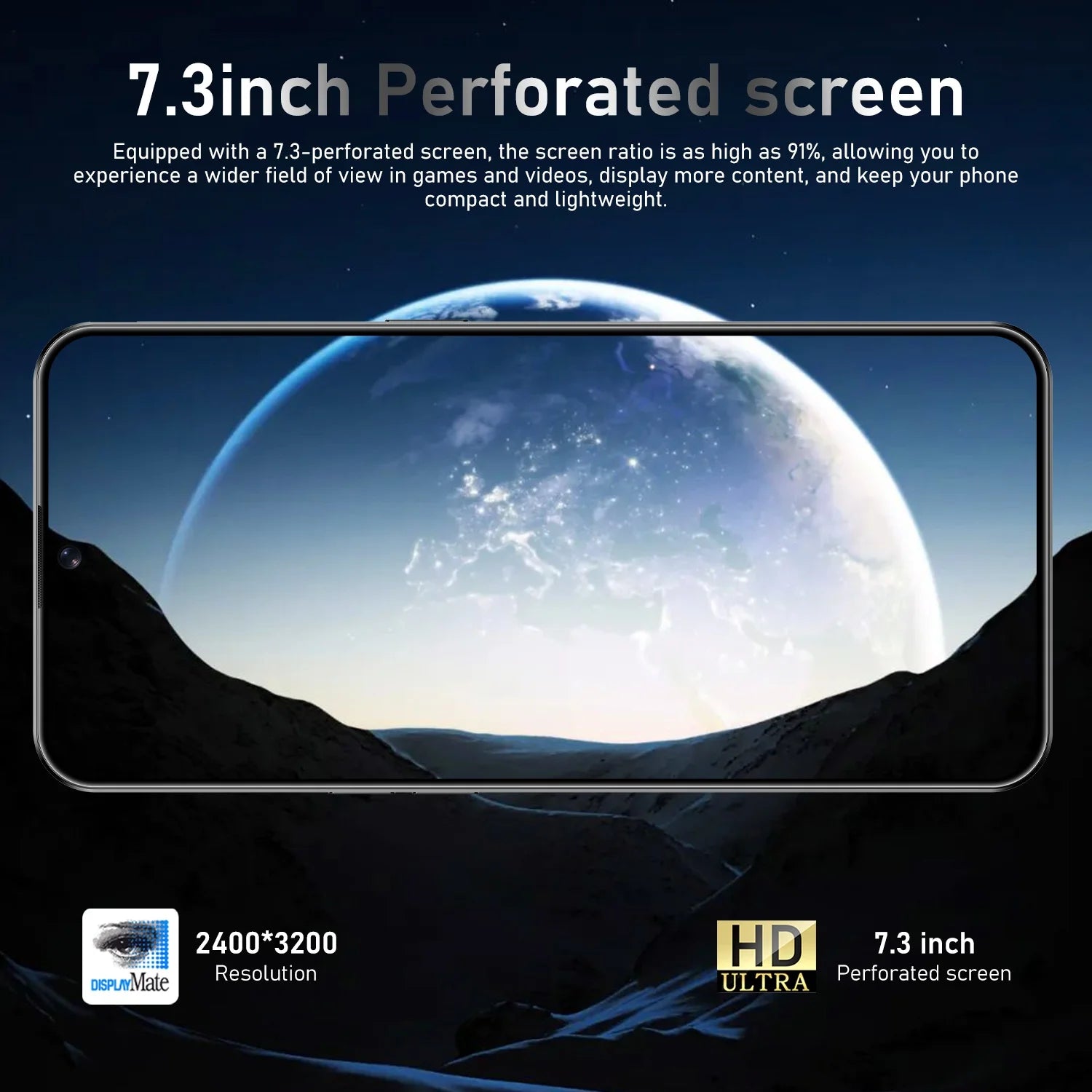 Tidesmit Note 50 Pro 5G smartphone with 108MP camera, 1TB storage, and 7.3 inch display, global version.