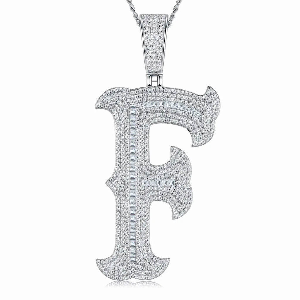 Factory Wholesale D Letter VVS Moissanite Pendant Necklace 925 Silver Platinum Plated Iced Out Custom Name Hip Hop Jewelry