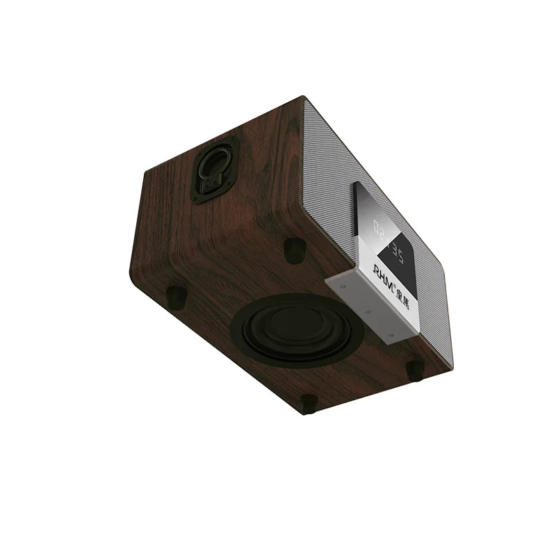RHM K222 Wireless BT Karaoke Subwoofer Speaker Two Microphones Mini Design Wood Material DC Power Personal Remote Control Box My Store