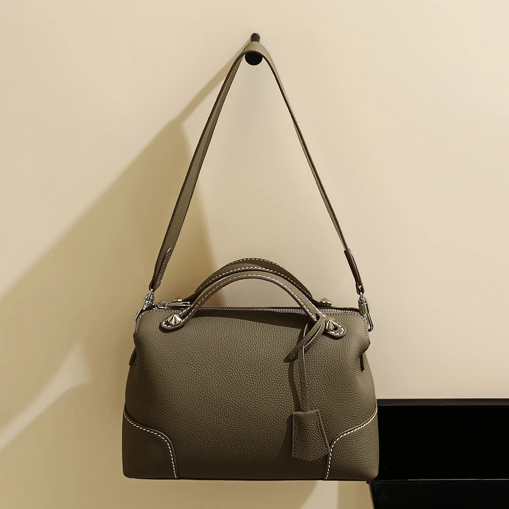 Manufacturer OEM Lady High Quality Top-grain Cowhide Vintage  Genuine Leather Designer Women Luxury Handbags