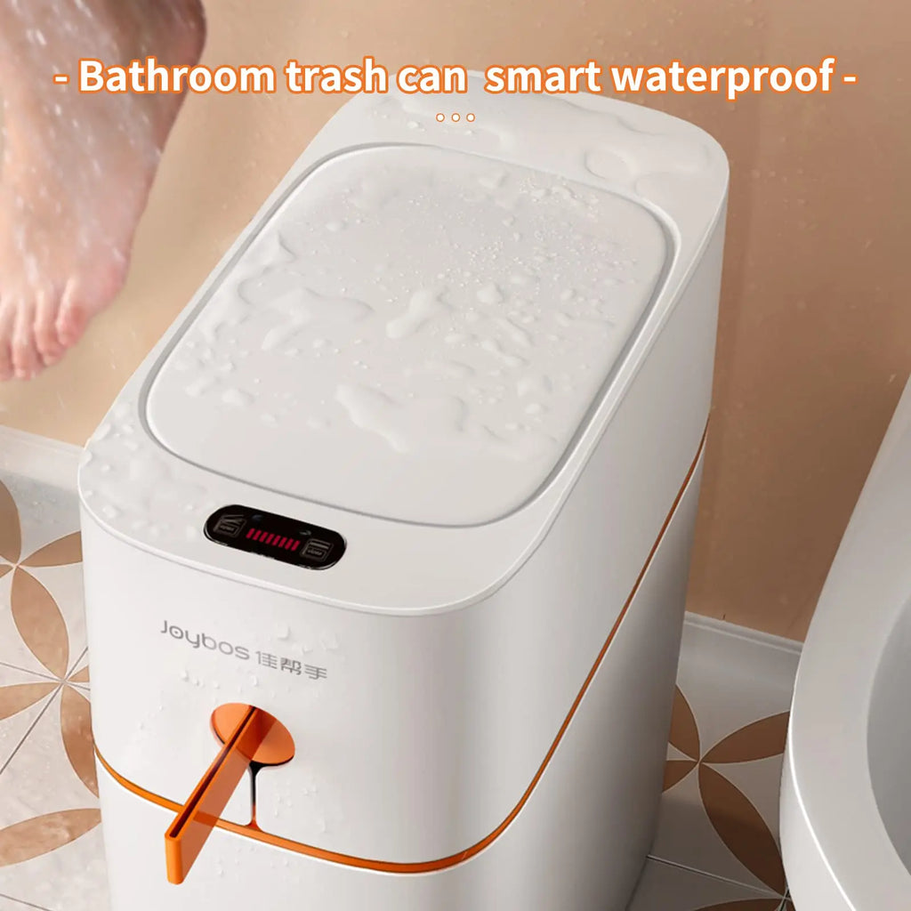 JOYBOS Smart Induction Trash Can IPX5 Waterproof Automatic Motion Sensor Trash Can for Bathroom Bedroom Home Office Odorless Tidesmit