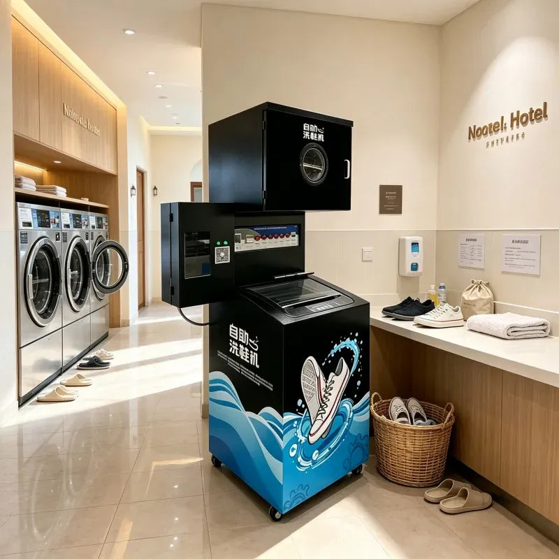 Commercial Automatic Shoe Washer and Dryer with Card and Coin Payment