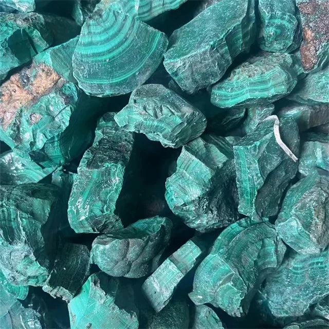 Factory Direct Sales rare Rough Gemstone Natural Precious Mineral Specimens Unheated Green Malachite Raw Stones for Decor