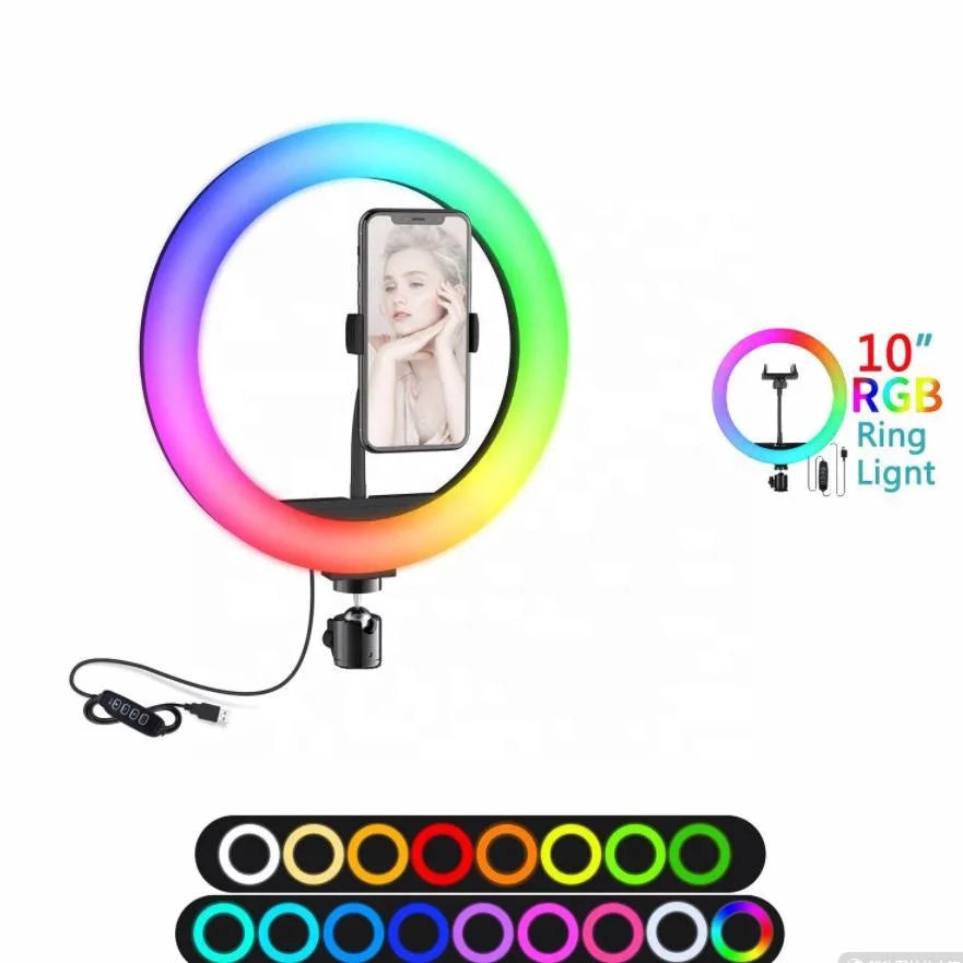 Powerful RGB LED Ring Light with Tripod for Phone Photography Tidesmit