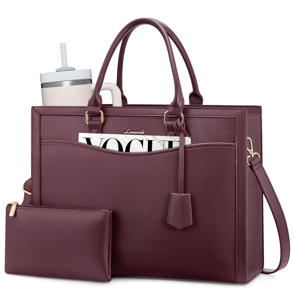 LOVEVOOK 2025 Designer 15.6 17in Laptop Handbag Luxury Tote Bag for Women Ladies Office Travel Daily Work Laptop Tote Hand Bags