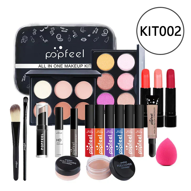 20 Styles Makeup Set Eyeshadow Lipstick Eyebrow Pencil Lip Gloss Makeup Brush Powder Nail Polish With Makeup Bag Cosmetics Kit ALIBABA KIT002 Tidesmit