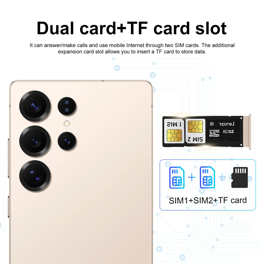2025 S25 Ultra 5G Android 15 smartphone with 108MP camera and 7000mAh battery for high performance gaming
