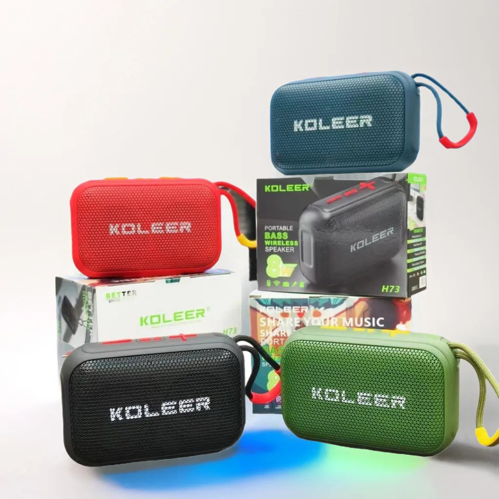 Bluetooth Speaker -Koleer H73 Outdoor Wireless for Bluetooth Speaker with RGB LED Lighting and New Bass Subwoofer Portable Mini Audio System