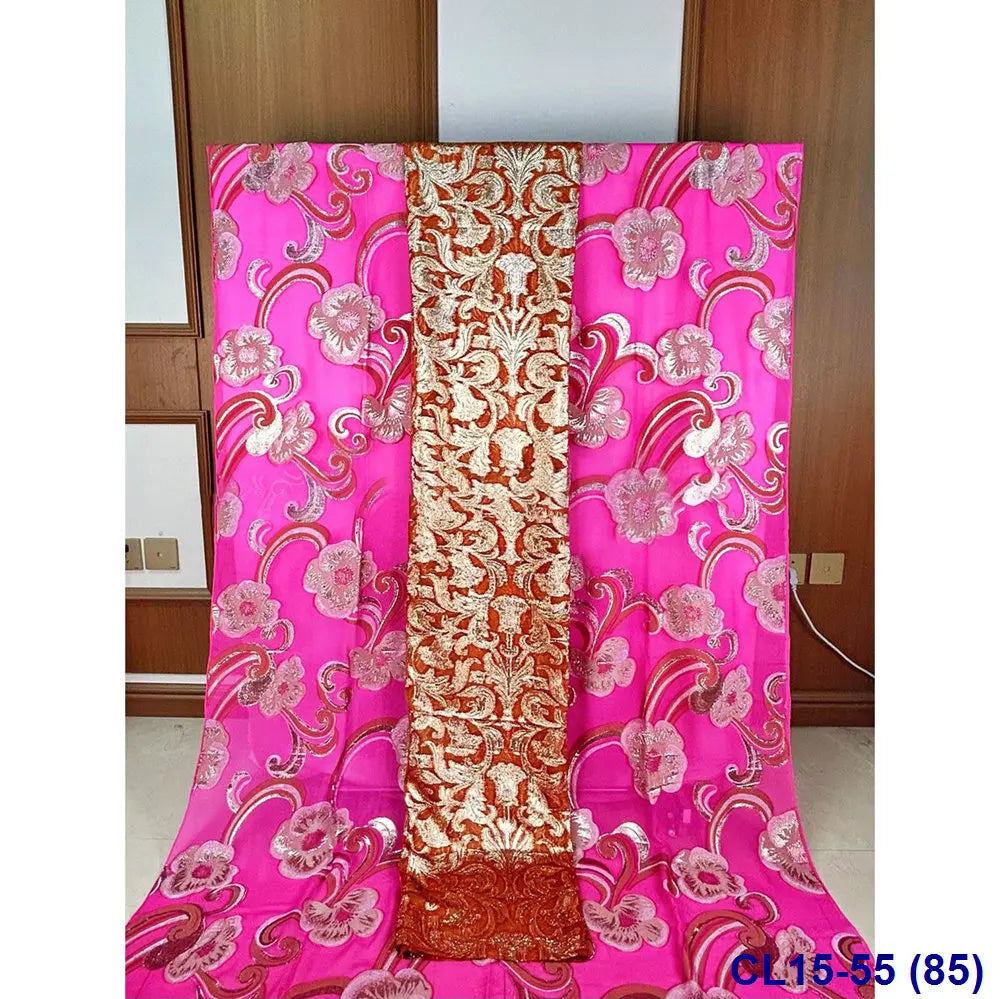 Lisami RTS Luxury Silk Fabric Elegant Multi-Color 3D Metallic Handcut for Dresses Weddings and Curtains