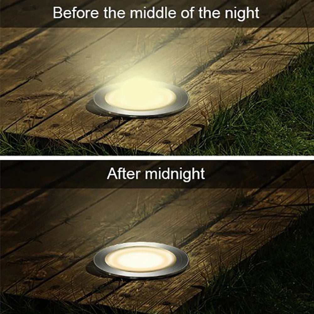 6pcs 8pcs Solar LED Deck Light Waterproof Underground Lamp Garden Buried Lamp Outside Recessed Stair Lamp Floor Wall Spotlight