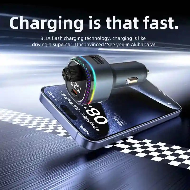 Bluetooth FM Transmitter Car Adapter with Type C Fast Charging Tidesmit