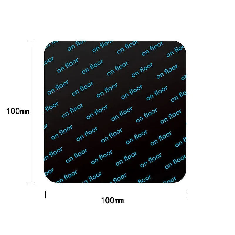 Square carpet grip pad template, 100mm x 100mm, black adhesive face