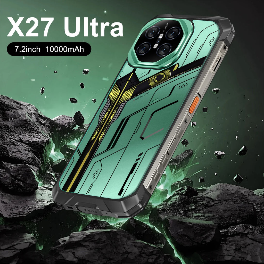 Tidesmit X27 Ultra 5G Android smartphone featuring 7.2 inch display and 12GB+512GB storage in elegant finish.
