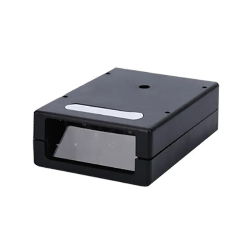 1D fixed barcode laser scanner with front window in black housing
