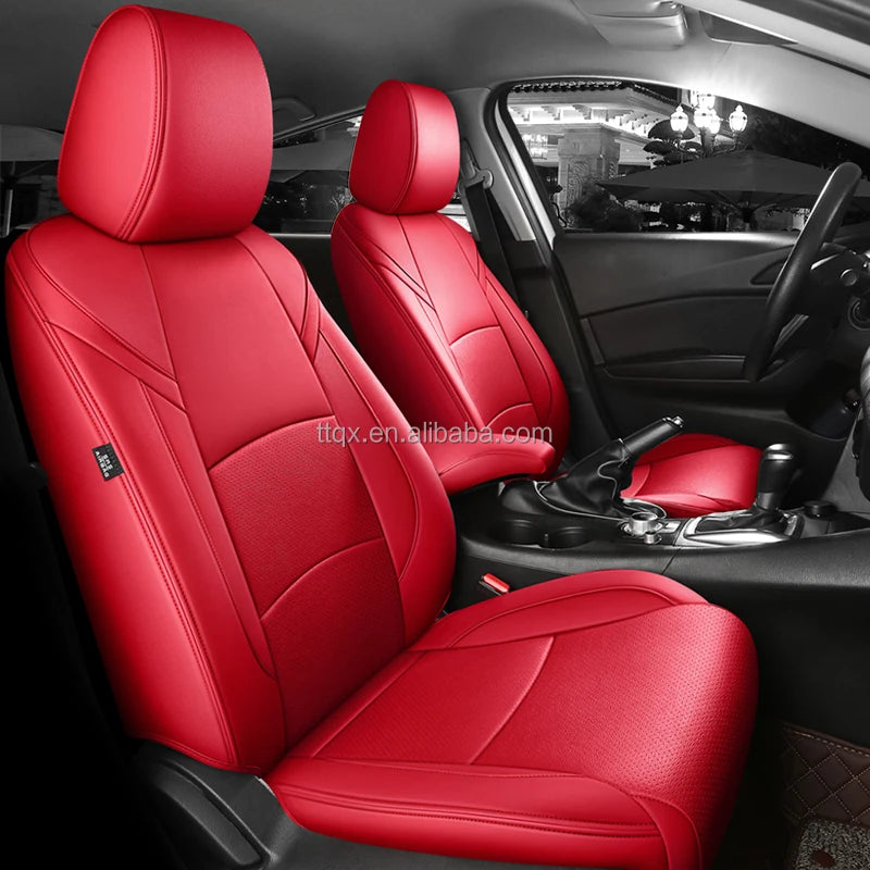 Hot Sale Car Seat Covers for Mazda 3 2014-2024 Full Set Luxury Leather Car Accessories Waterproof Car Seat Protector