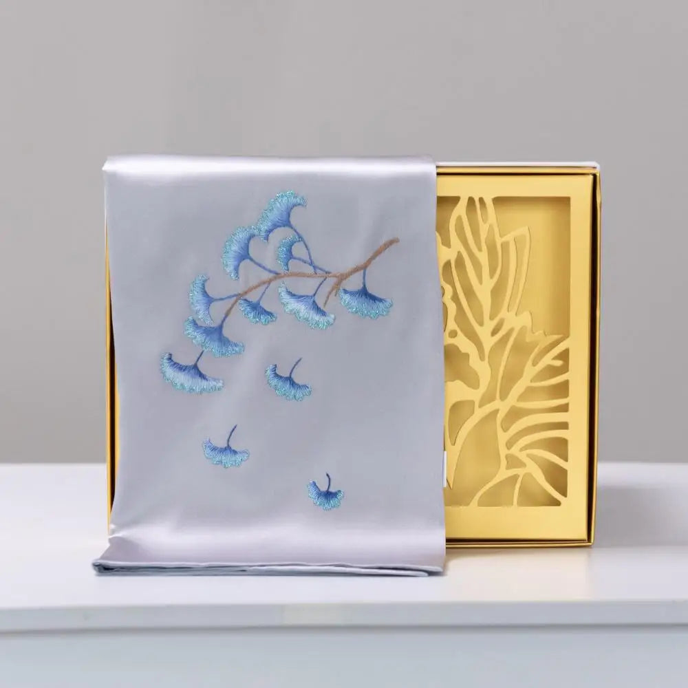 Handmade Embroidered Silk Scarf Women Fashion Shawl