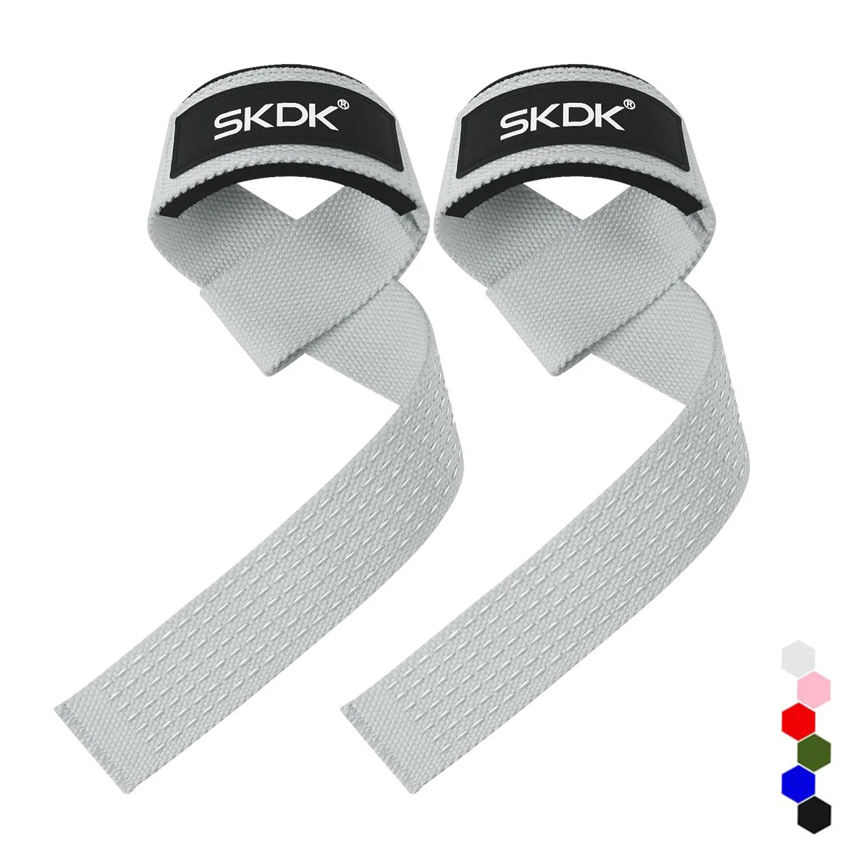 Custom Logo Adjustable Weight Lifting Wrist Straps Bodybuilding Powerlifting Strength Training Deadlifts Hand Lifting Straps Light Gray 55*3.5cm Tidesmit
