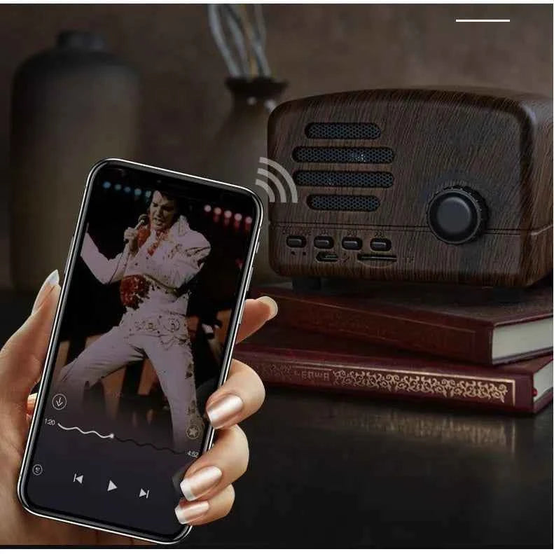 Hot Selling Portable New Retro Walnut Wooden Multimedia Mini Subwoofer Wireless Blue-tooth Music Speaker My Store
