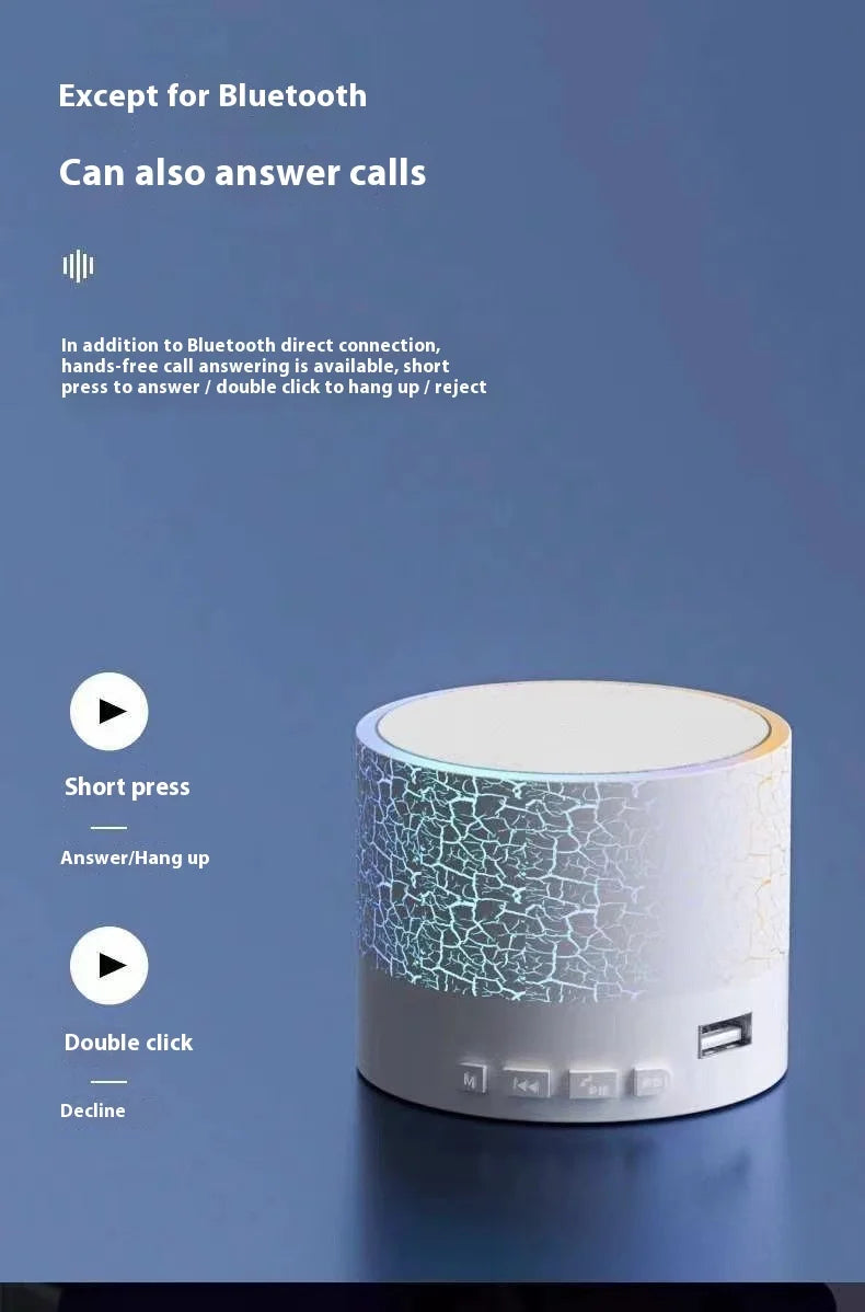 Bluetooth Speaker -Upgrade Mini Portable Bluetooth Speaker RGB Light USB TF Card Reader Stereo MP3 Speaker for Home Atmosphere Desktop