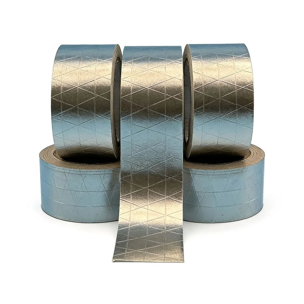 Three rolls of 20mm heat-resistant aluminum foil tape with overlapping strip