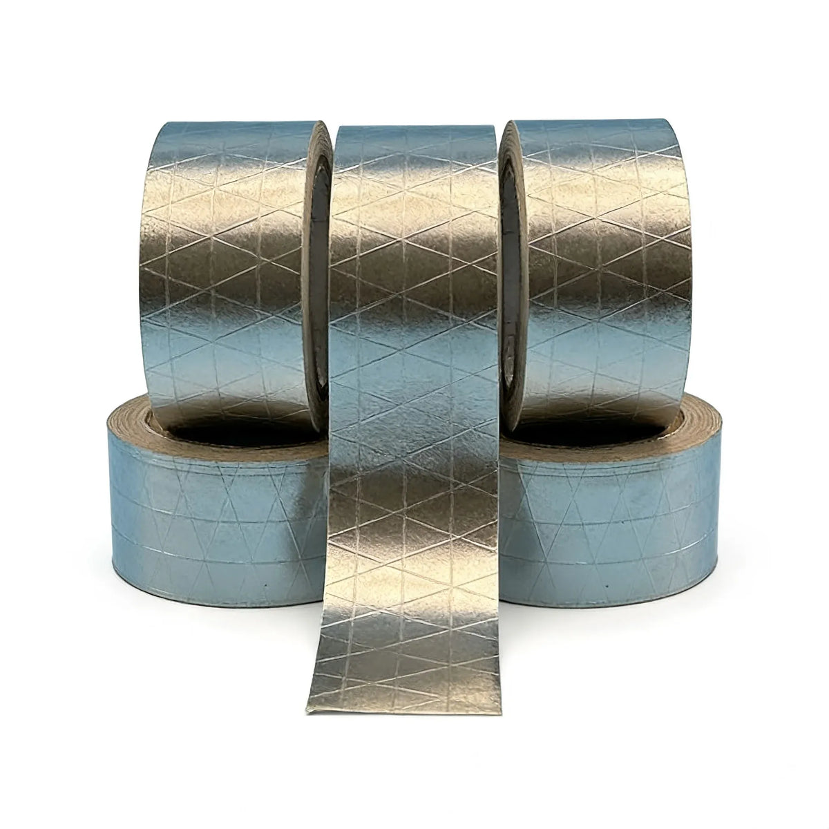 Three rolls of 20mm heat-resistant aluminum foil tape with overlapping strip