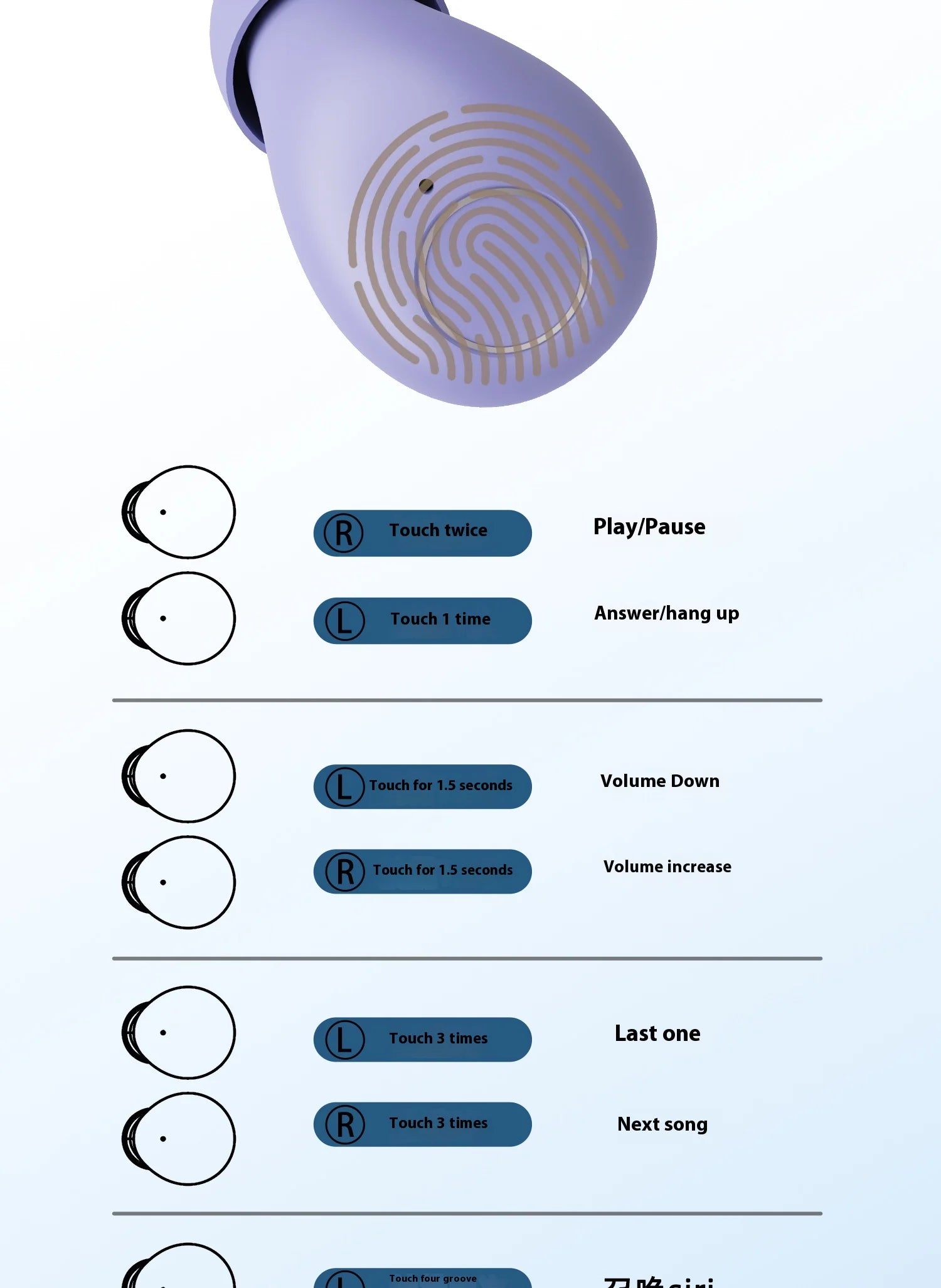 Mini Wireless for Bluetooth Earbuds Long Battery Life Noise Cancelling LED for Sleep/Work In-Ear Tidesmit