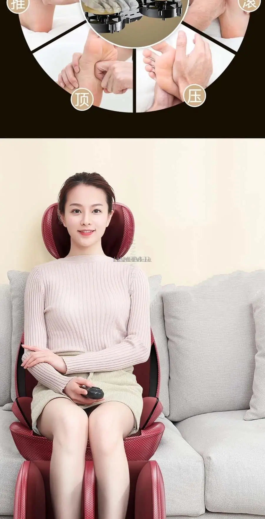 Full Body Electric Massage Chair - Deep Tissue Physiotherapy Brown Massage Chairs Tidesmit