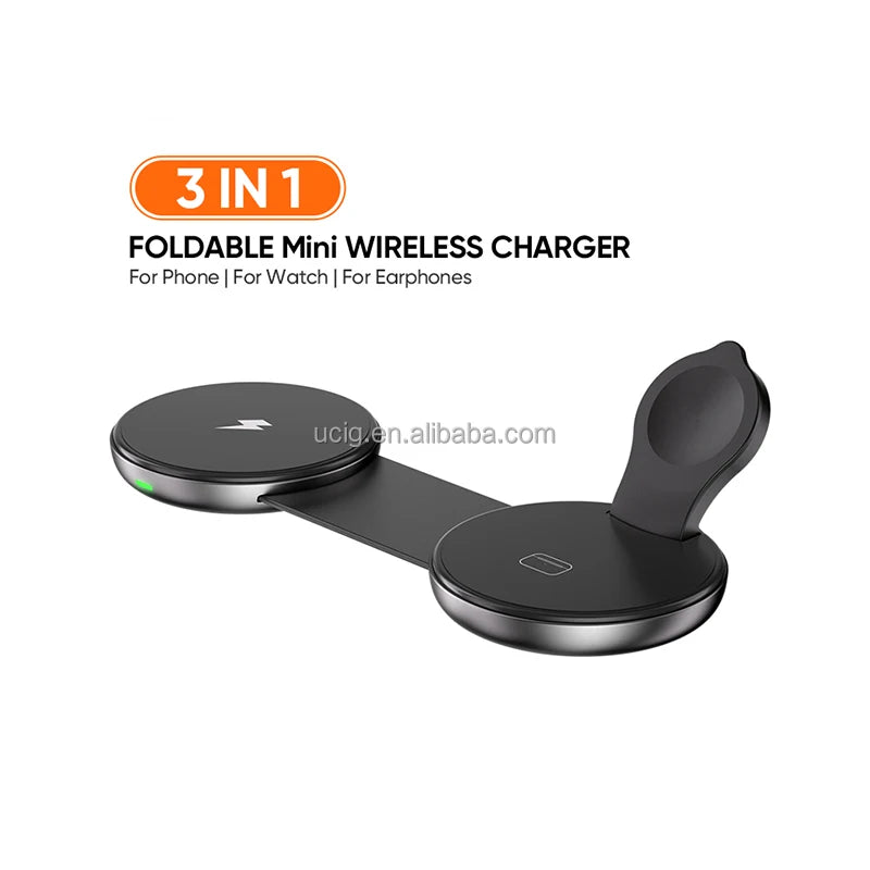 Multifunctional 3in1 Desktop Charging Stand Mobile Phone Earphone Watch Magnetic Wireless Charger Tidesmit