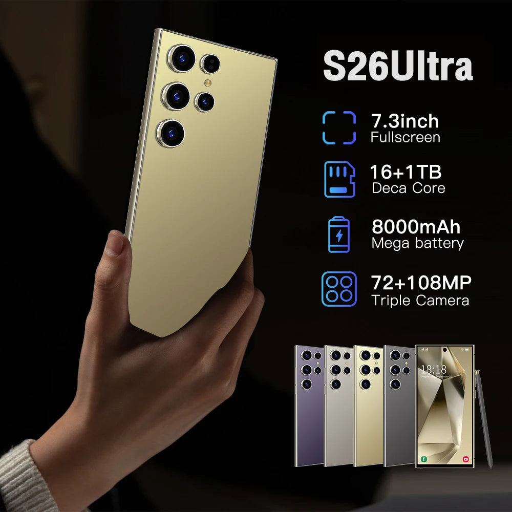 Close up of Tidesmit S26 Ultra smartphone showing sleek metal frame button placement and USB-C charging port design.