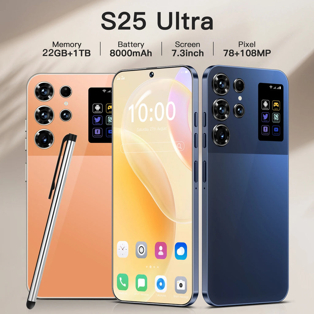 Real High Quality S25 Ultra 22+1TB Smart Phone Android 15 5G Dual SIM S25 Ultra Hot Selling New S25 Ultra Mobile Phones - Tidesmit