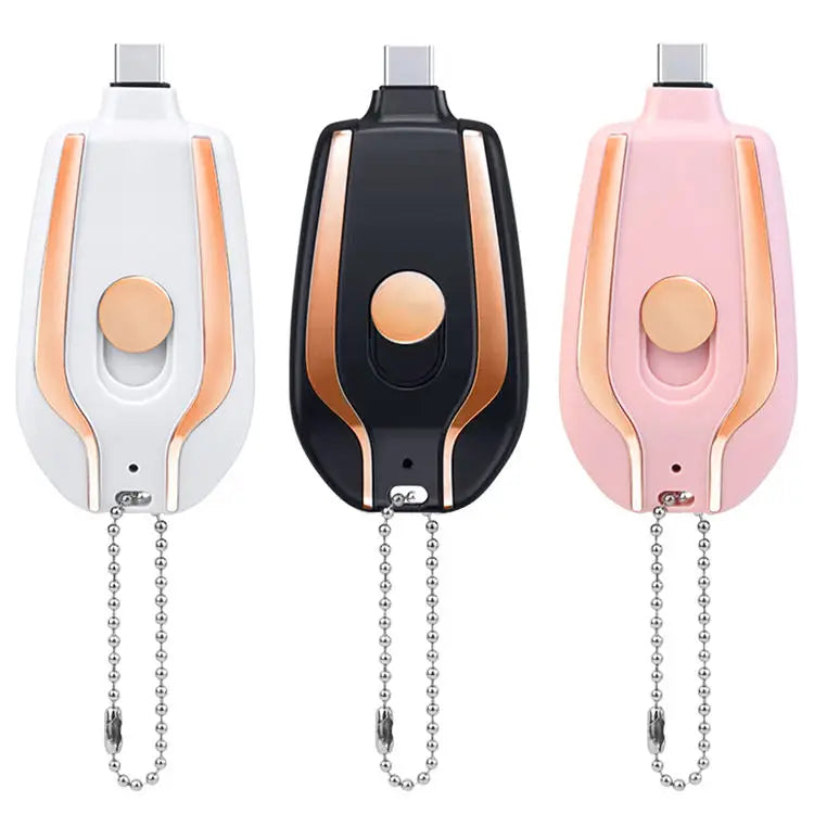 Power bank charger-1500Mah Mini Portable Charger External Keychain Battery Mobile Phone Emergency Power Bank Tidesmit