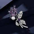 TIANSHE High-end Natural Freshwater Pearls Purple Flower Brooch S925 Pure Silver Pin Accessory Girlfriend's Gift