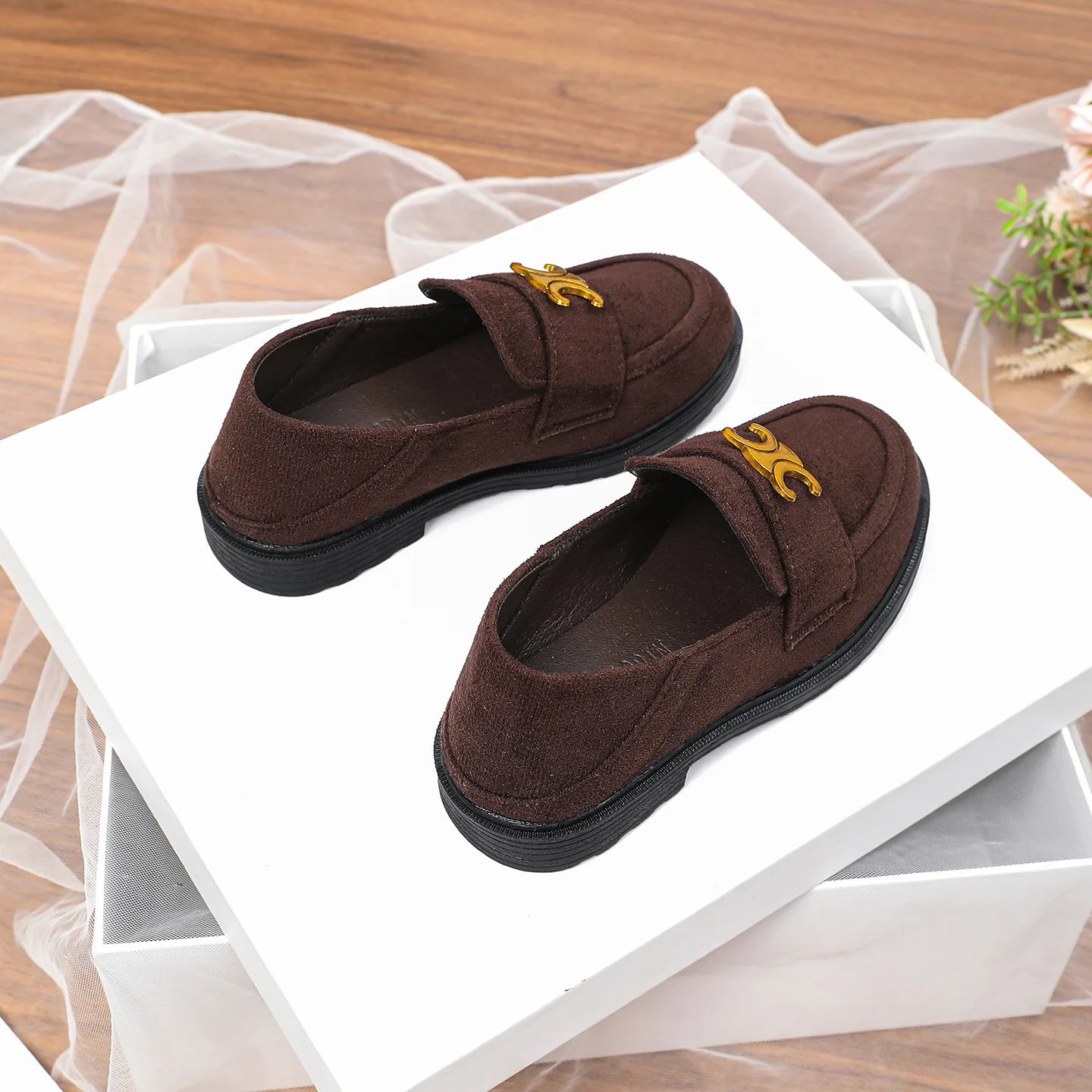 Sample Order Comfortable Girls Vintage Soft Thick-soled Loafers for Women Small Shoes Thick-heeled Single Shoes