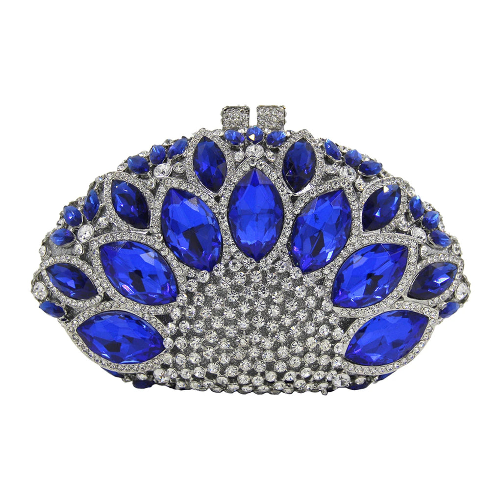 Women Luxury Rhinestone Formal Evening Bag Crown Shinny Crystal Clutch Purse Dazzling Handbag for Cocktail Dinner