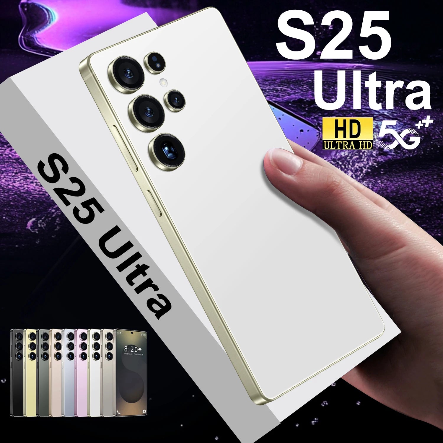 Tidesmit S25 Ultra 2025 smartphone with 7.3-inch HD screen, 22GB RAM, 1TB storage, and 108MP camera for gaming.