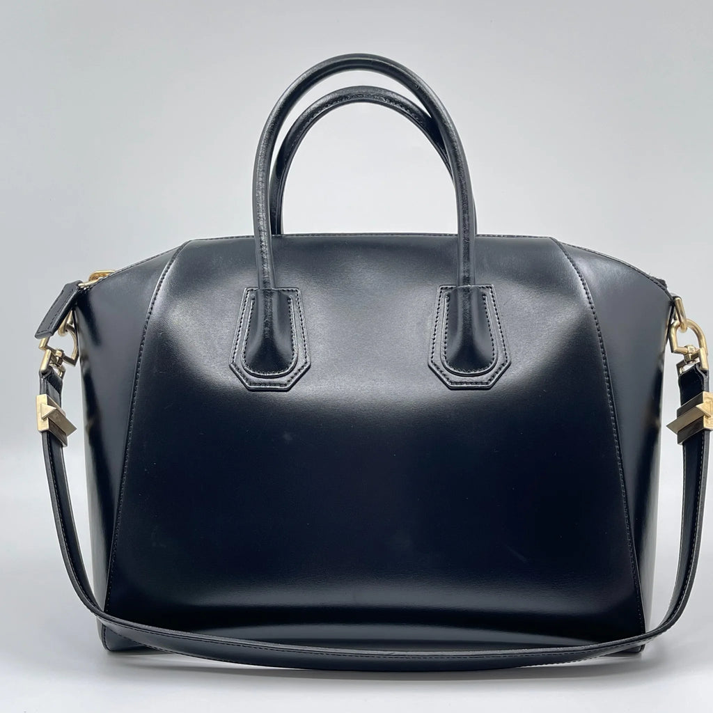 Luxury Pre-Owned Designer Handbags Wholesale, Black Genuine Leather Tote & Crossbody Bag, Vintage Chic