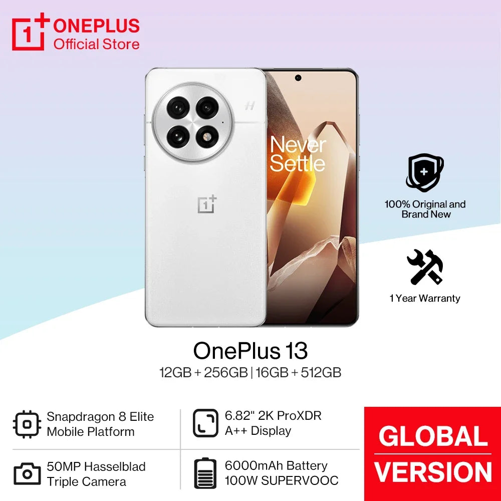 Smart Phone for OnePlus 13 Global Version AI Smartphone Snapdragon 8 Elite 6000mAh Battery 50W AIRVOOC Wireless Charge NFC - Tidesmit
